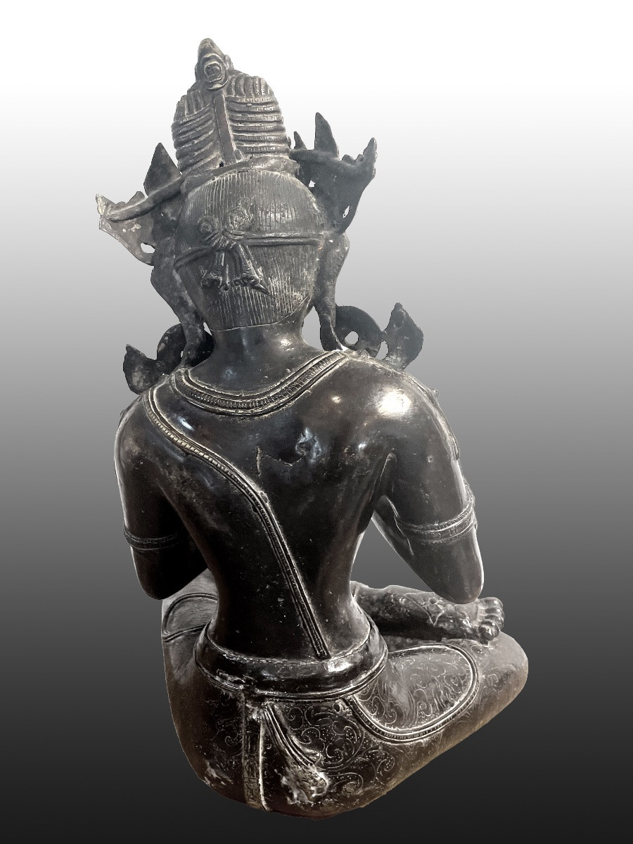 Figure de Bouddha en bronze, vers 1880-photo-3