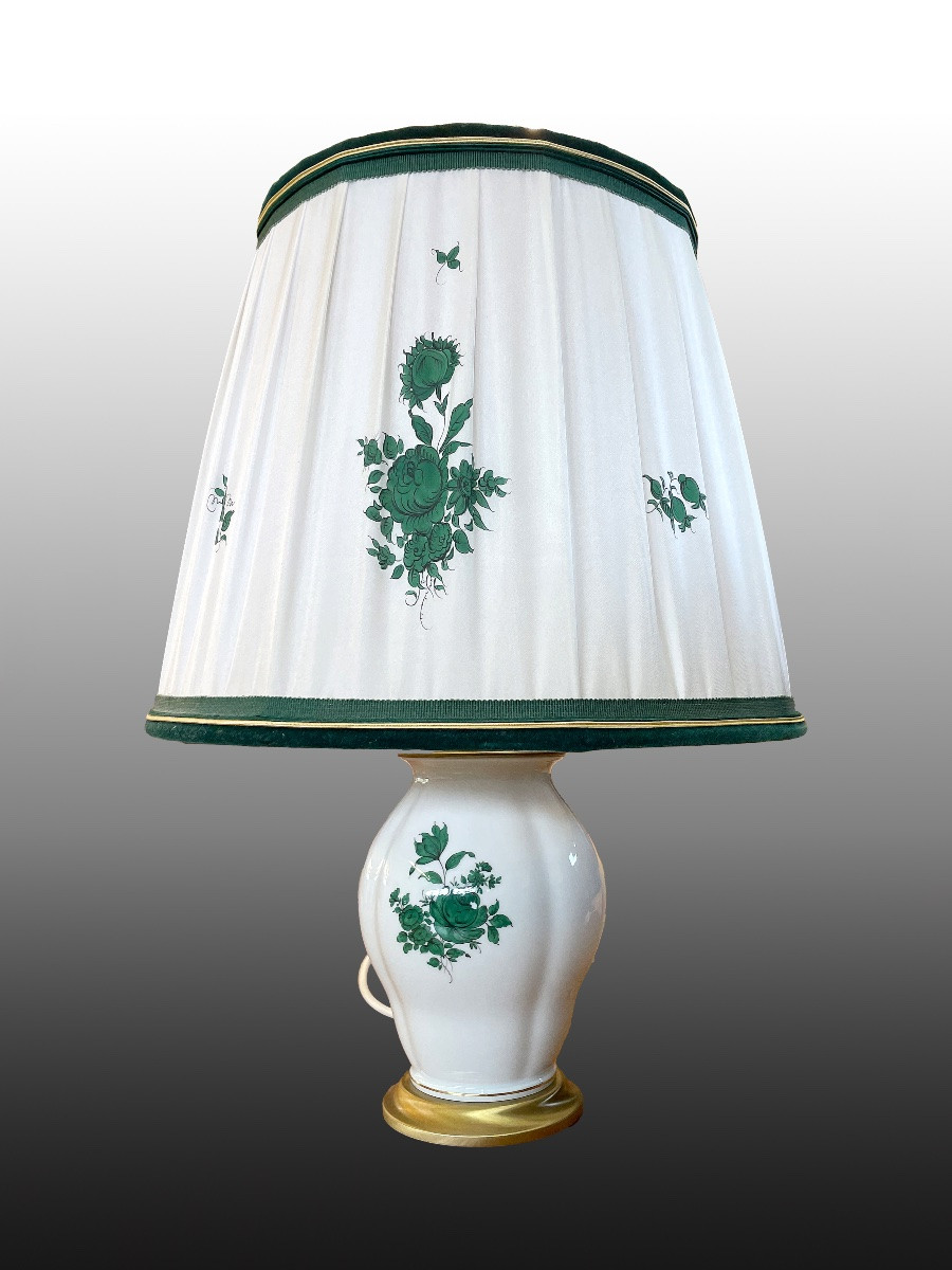 Augarten Porcelain Lamp, Circa 1950-photo-3