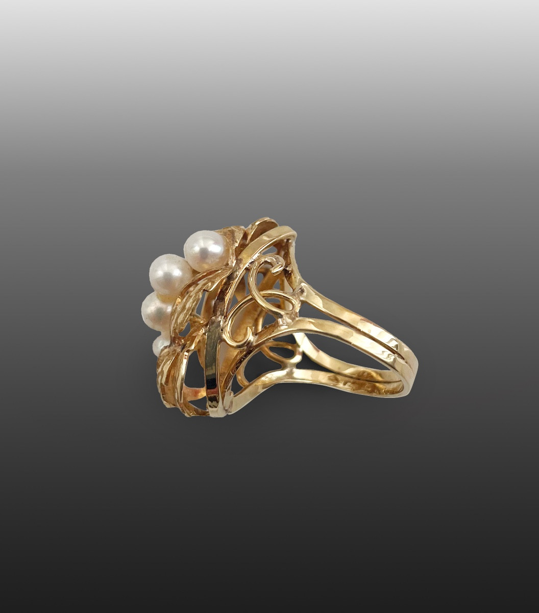 Ladies' Ring With 4 Pearls -photo-2