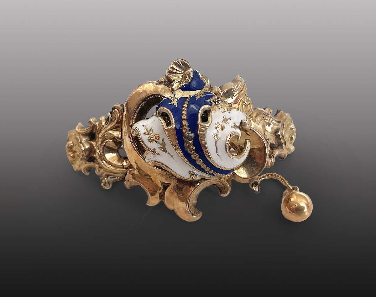 Broche Biedermeier Or 16 carats 