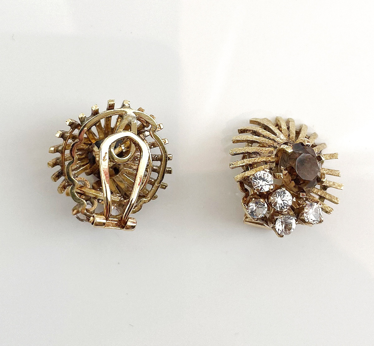 Boucles d'oreilles en or  avec brillants -photo-2