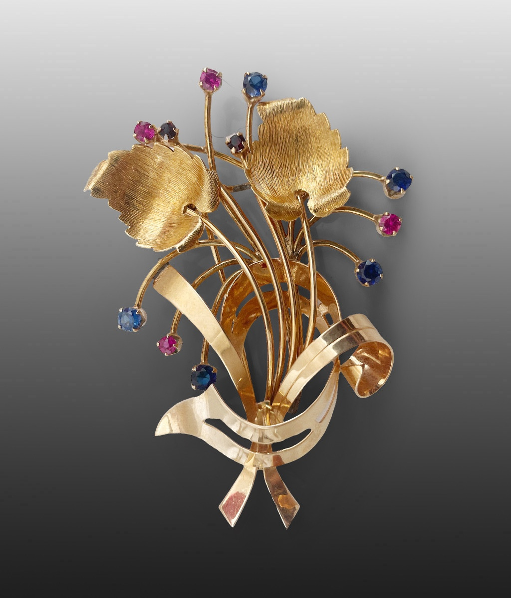 Large Brooch With Sapphires