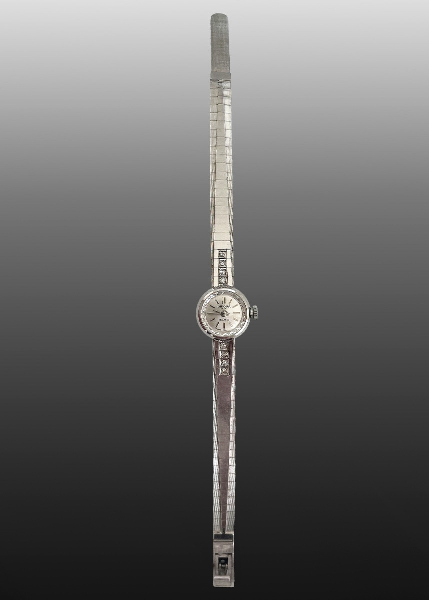 Ladies' Watch In White Gold With Diamonds-photo-2