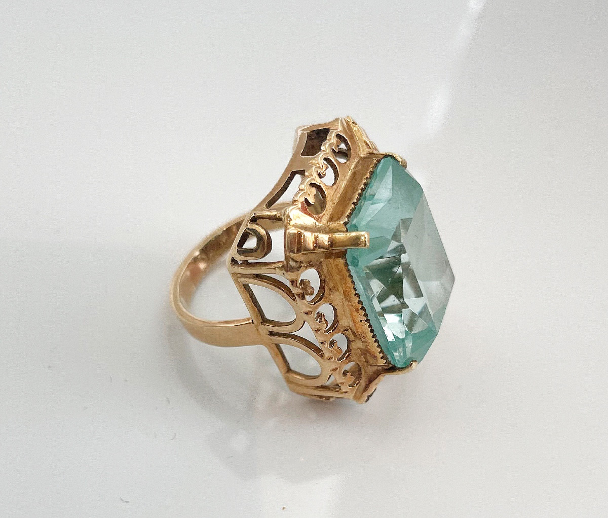 Bague femme  avec grosse pierre aigue-marine-photo-2