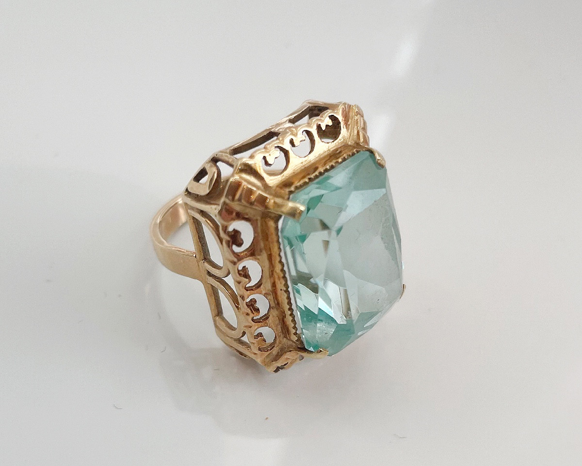Bague femme  avec grosse pierre aigue-marine-photo-1