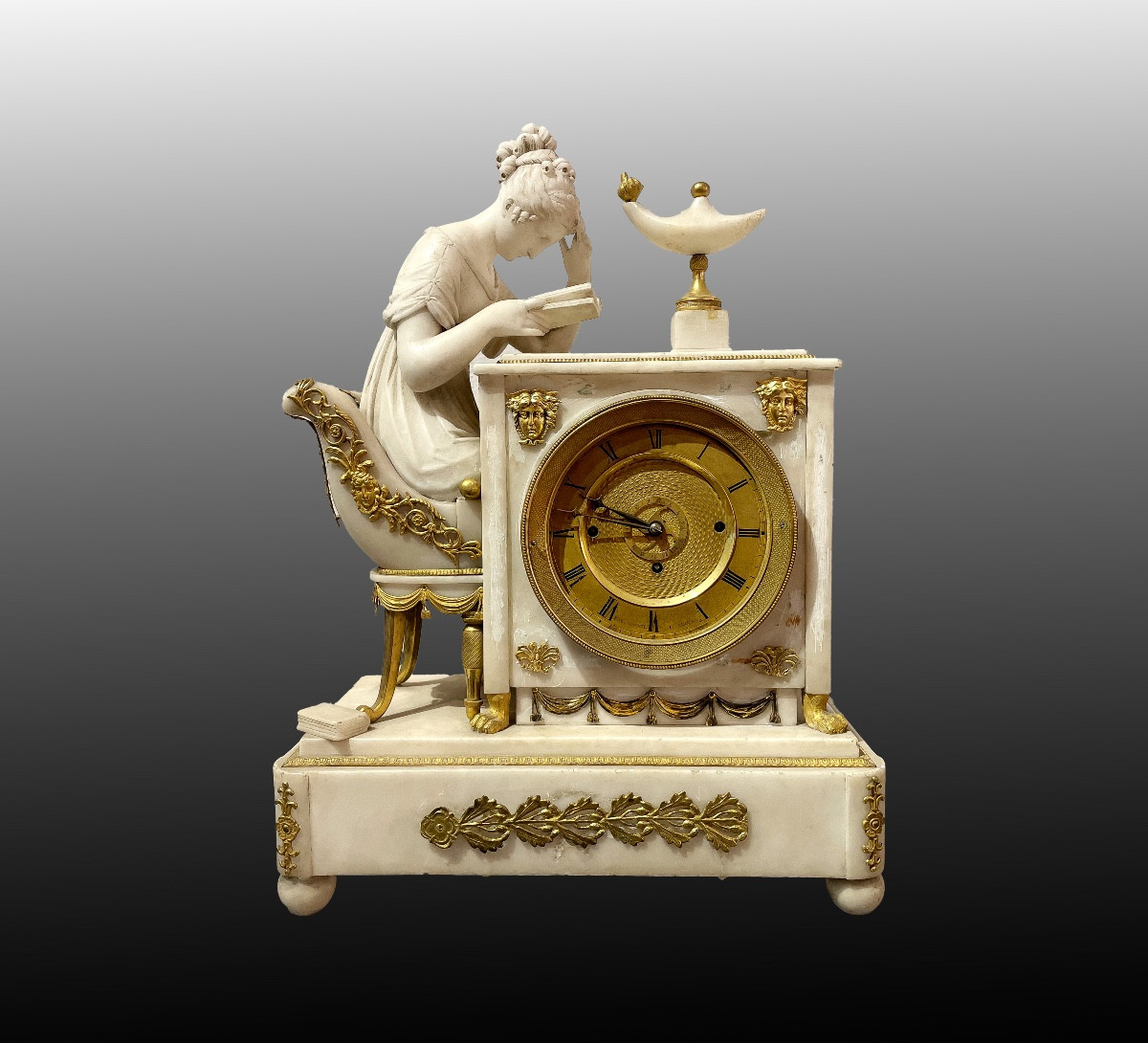 Horloge Empire viennoise « La Lectrice » Vienne, vers 1820