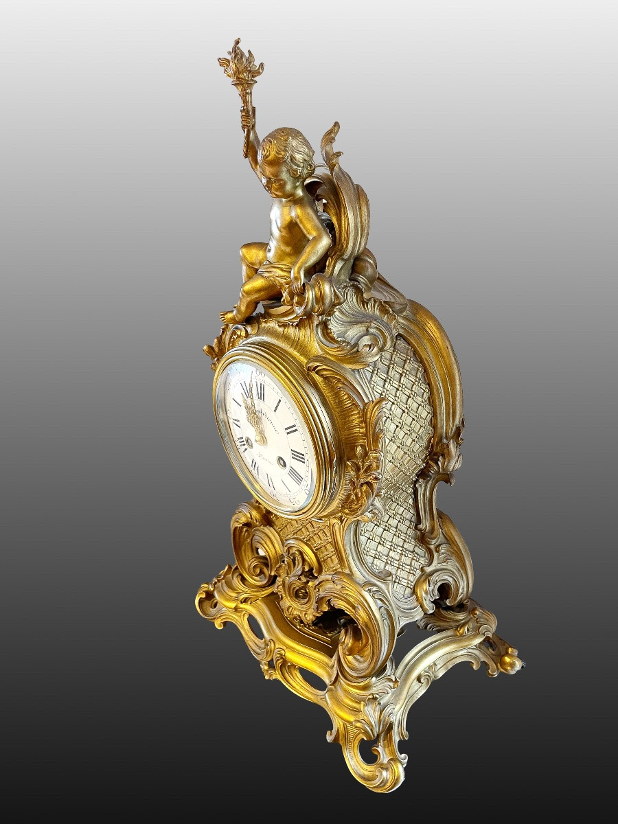 Horloge française en bronze-photo-4