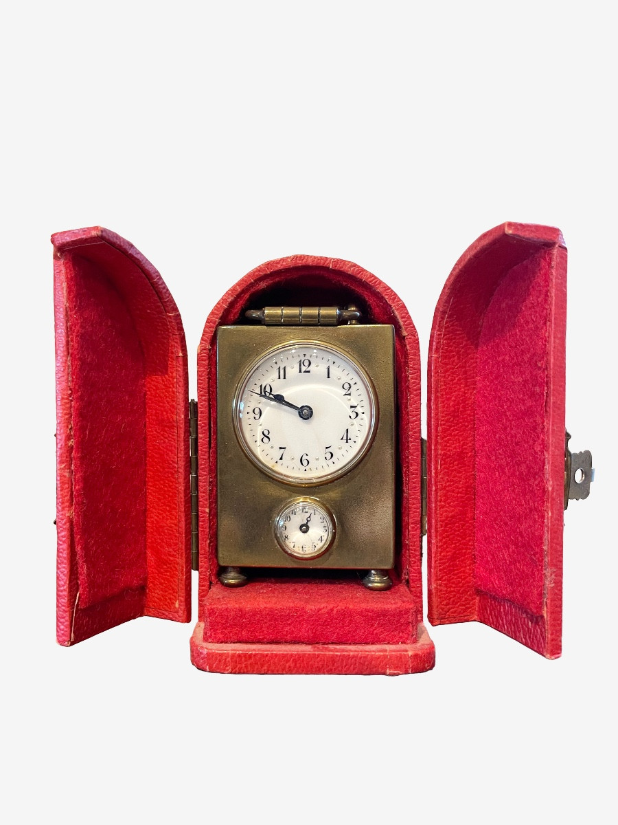 Réveil Art nouveau avec étui