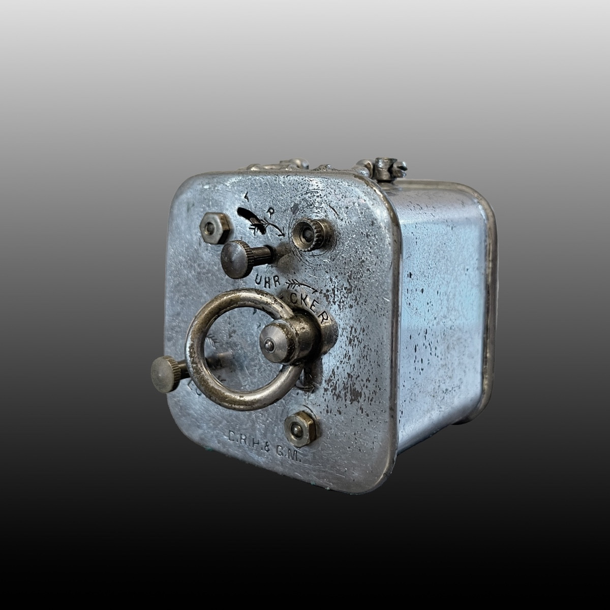 Réveil Art nouveau avec étui en cuir-photo-2