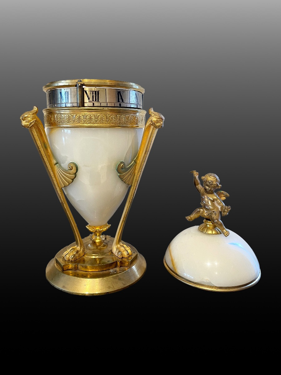 Horloge Empire française Marbre et bronze-photo-2