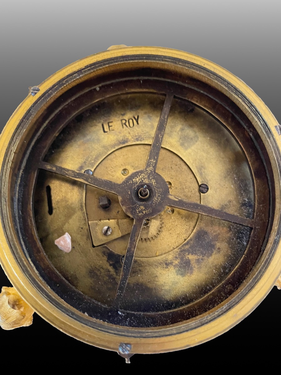 Horloge Empire française Marbre et bronze-photo-3