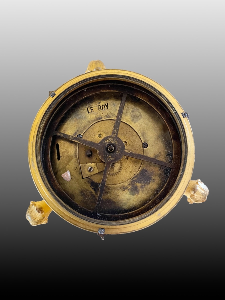 Horloge Empire française Marbre et bronze-photo-4