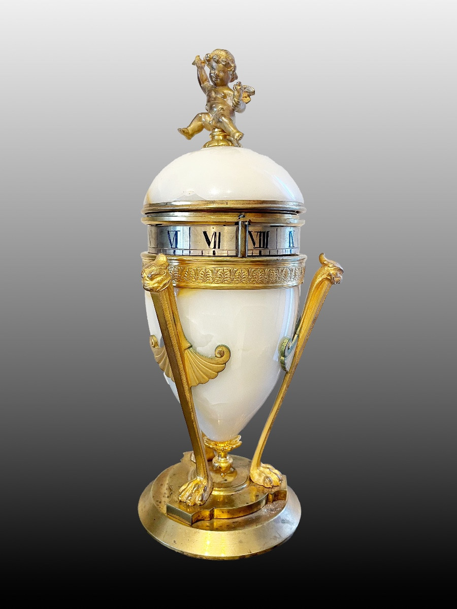 Horloge Empire française Marbre et bronze