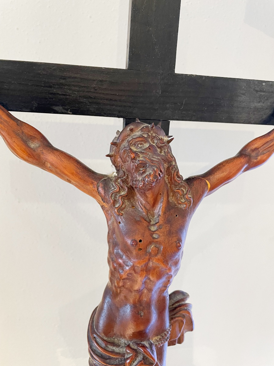 Baroque Christ Carved In Wood 17th Century -photo-4