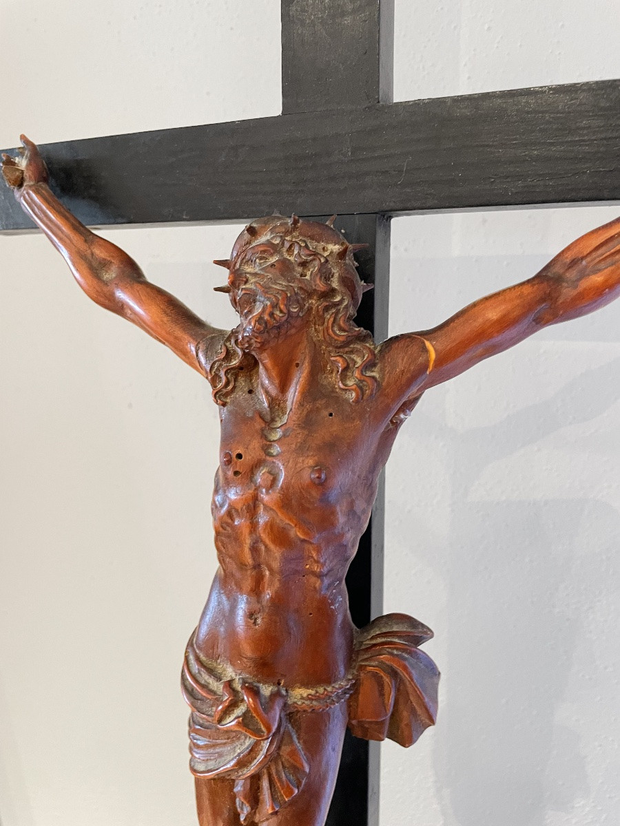 Baroque Christ Carved In Wood 17th Century -photo-5