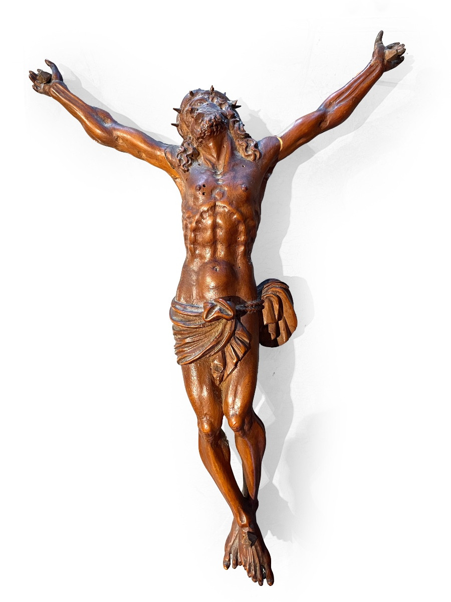 Baroque Christ Carved In Wood 17th Century 