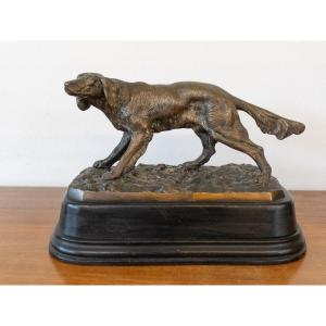 Figurine En Bronze "chien De Chasse“ 