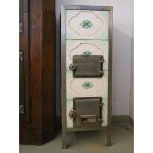Earthenware Stove, Painted Ceramic 