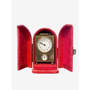 Art Nouveau Alarm Clock With Case