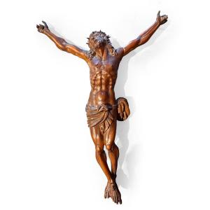Baroque Christ Carved In Wood 17th Century 