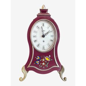 Réveil en plastique avec décor floral Signé « Goldbühl » West Germany 