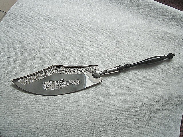 Large Fish Slice In Sterling Silver, Hertogenbosch/holland, Circa 1825. Master's Mark-photo-2