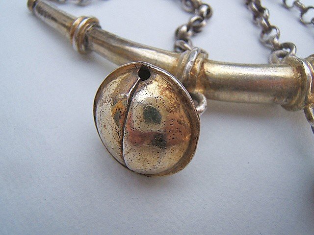 Rare Baby Rattle With Whistle In Sterling Silver, 18th Century-photo-3