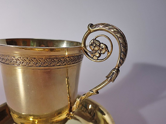 Filigree Empire/munich Biedermeier Mug, Early 19th Century-photo-3