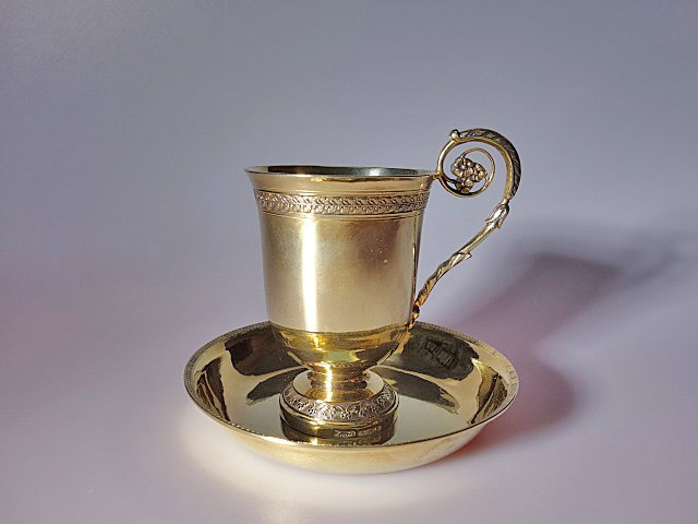 Filigree Empire/munich Biedermeier Mug, Early 19th Century