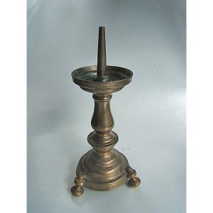 Beautiful Renaissance Brass Candlestick, Holland, Circa 1600