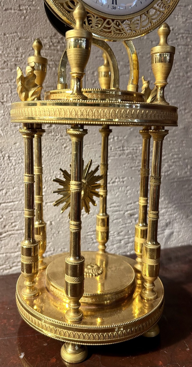 Gilt Bronze Skeleton Clock – Empire Period – Signed Henri Laresche In Paris-photo-3