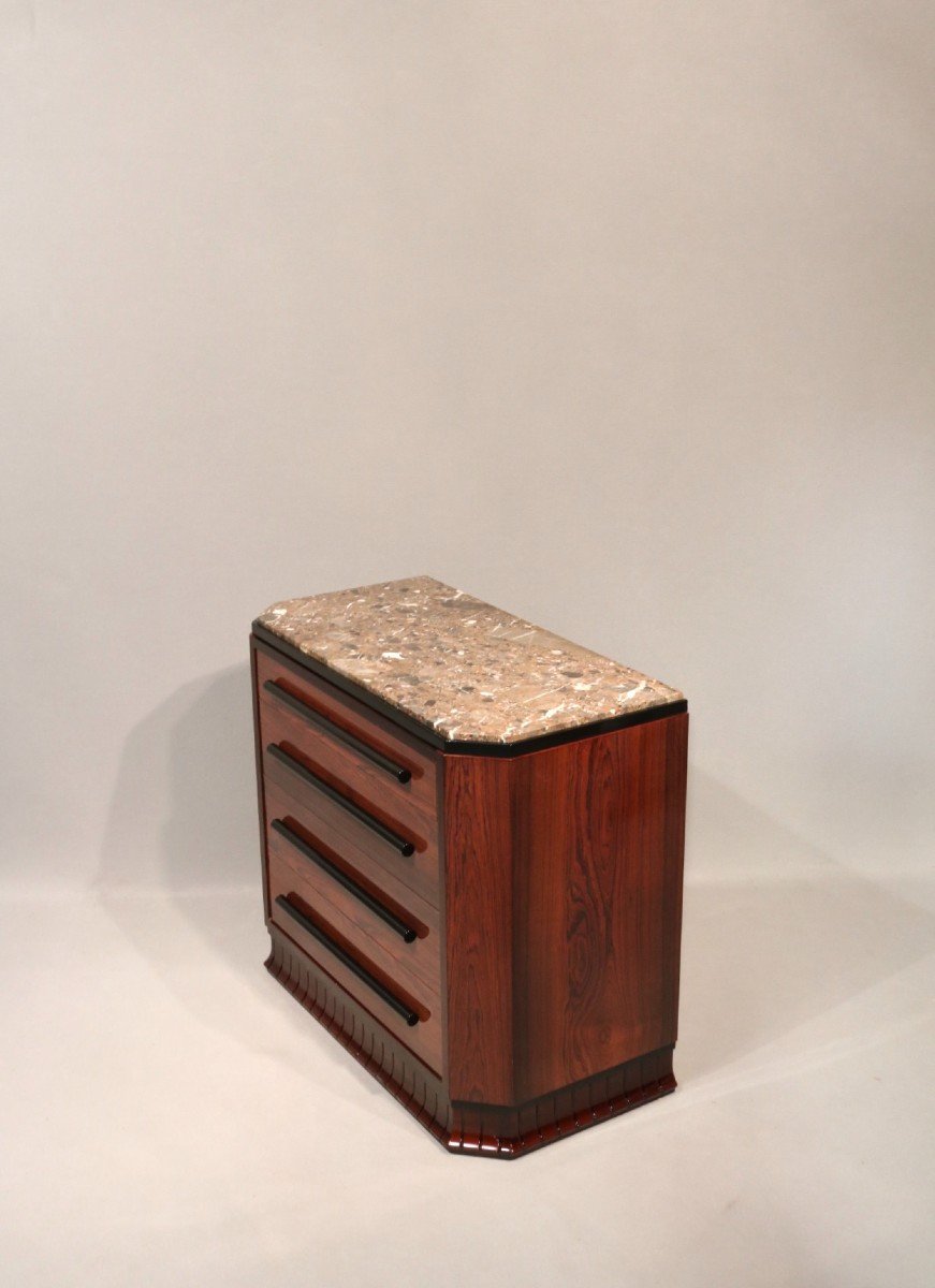 Art Deco Rosewood Chest Of Drawers-photo-3