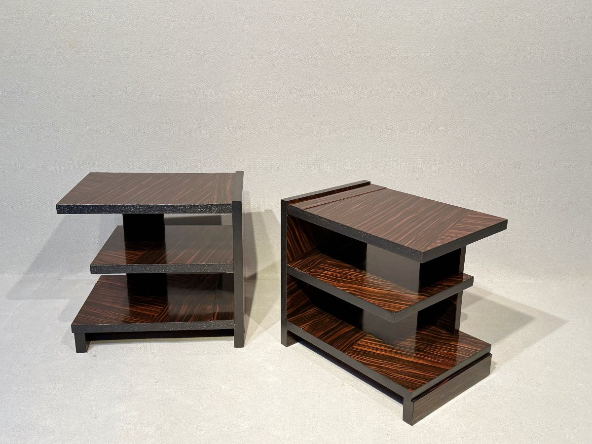 Paire de chevets, bouts de canapé Art déco-photo-2