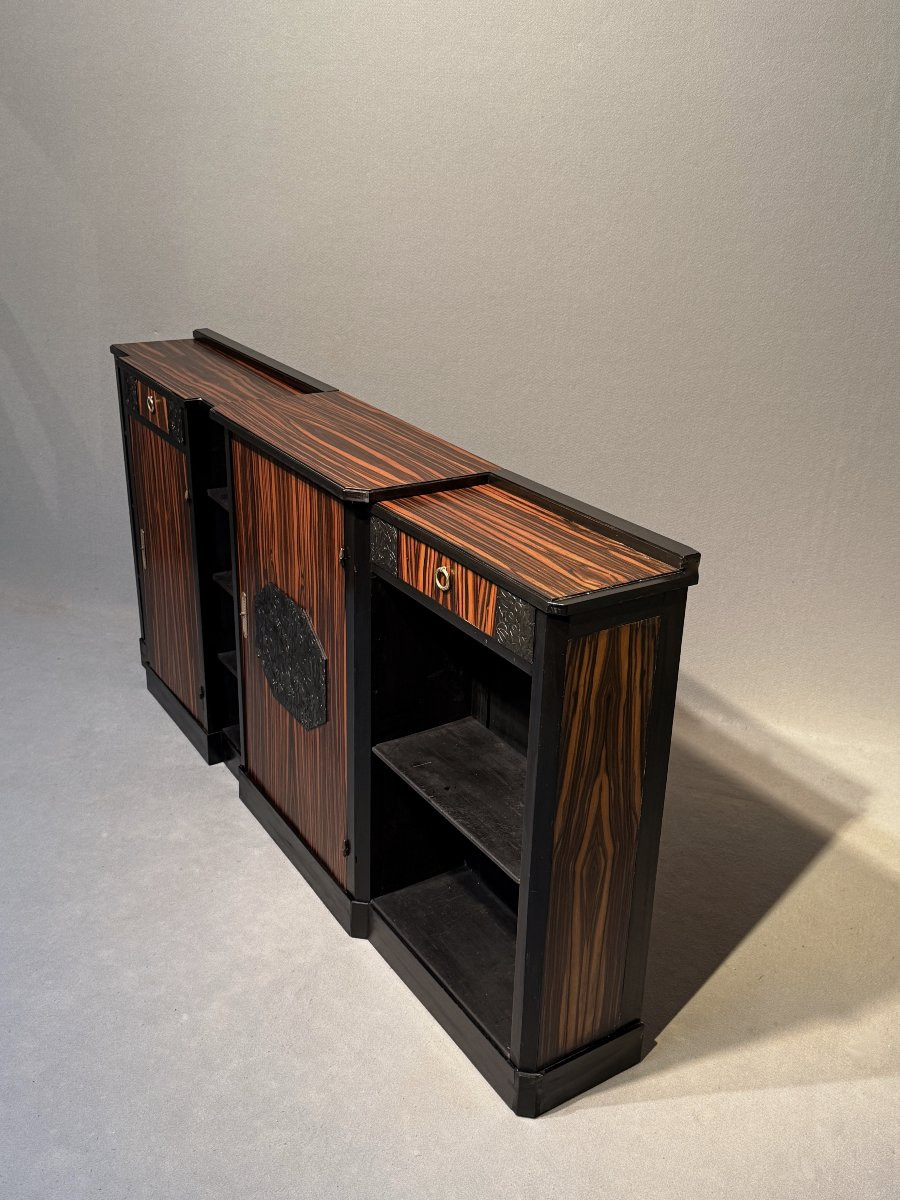 Art Deco Bookcase Signed Monin-photo-3