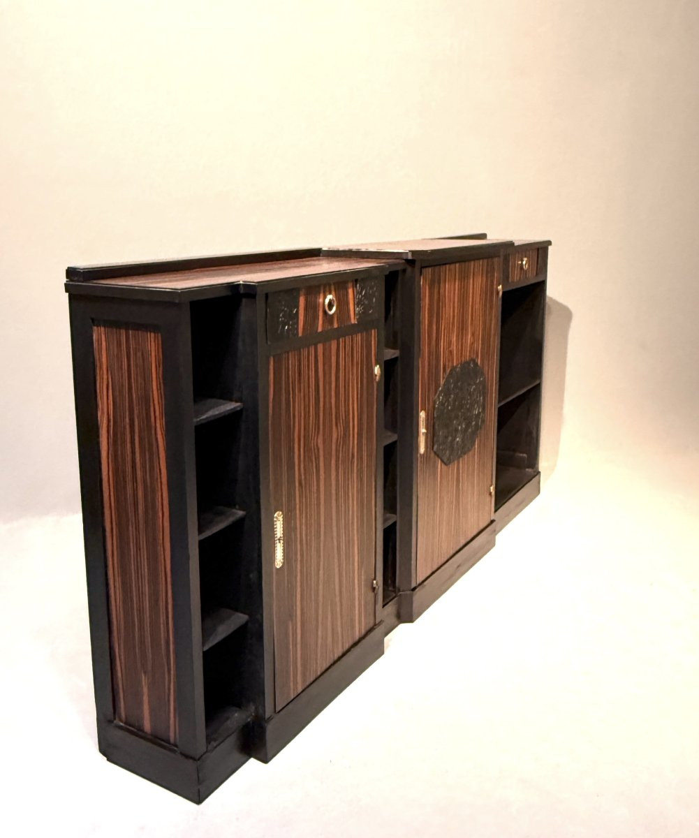 Art Deco Bookcase Signed Monin-photo-4