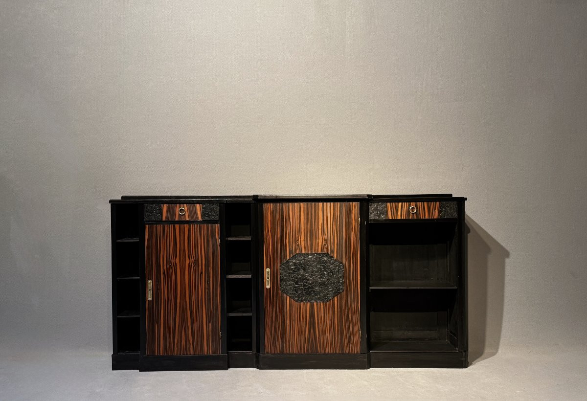 Art Deco Bookcase Signed Monin-photo-1