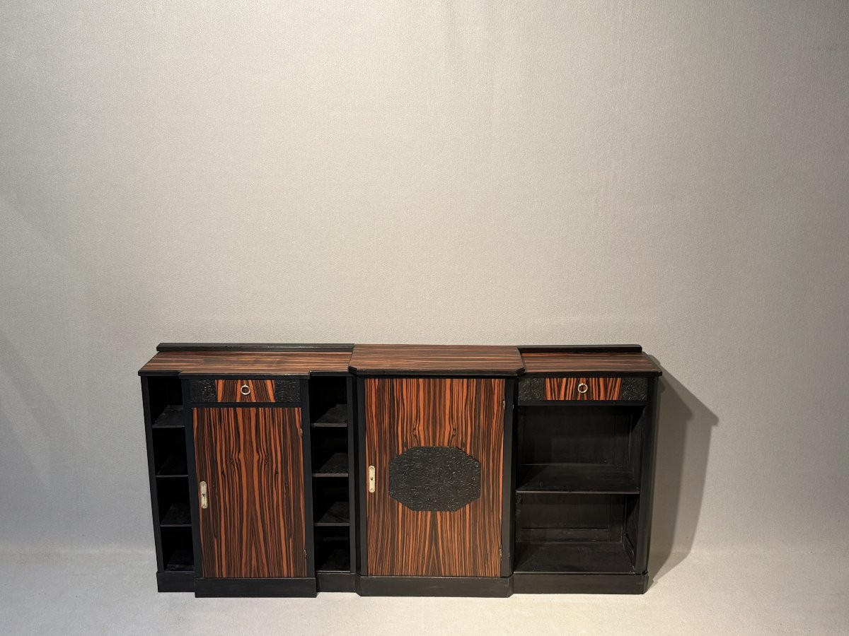 Art Deco Bookcase Signed Monin-photo-2