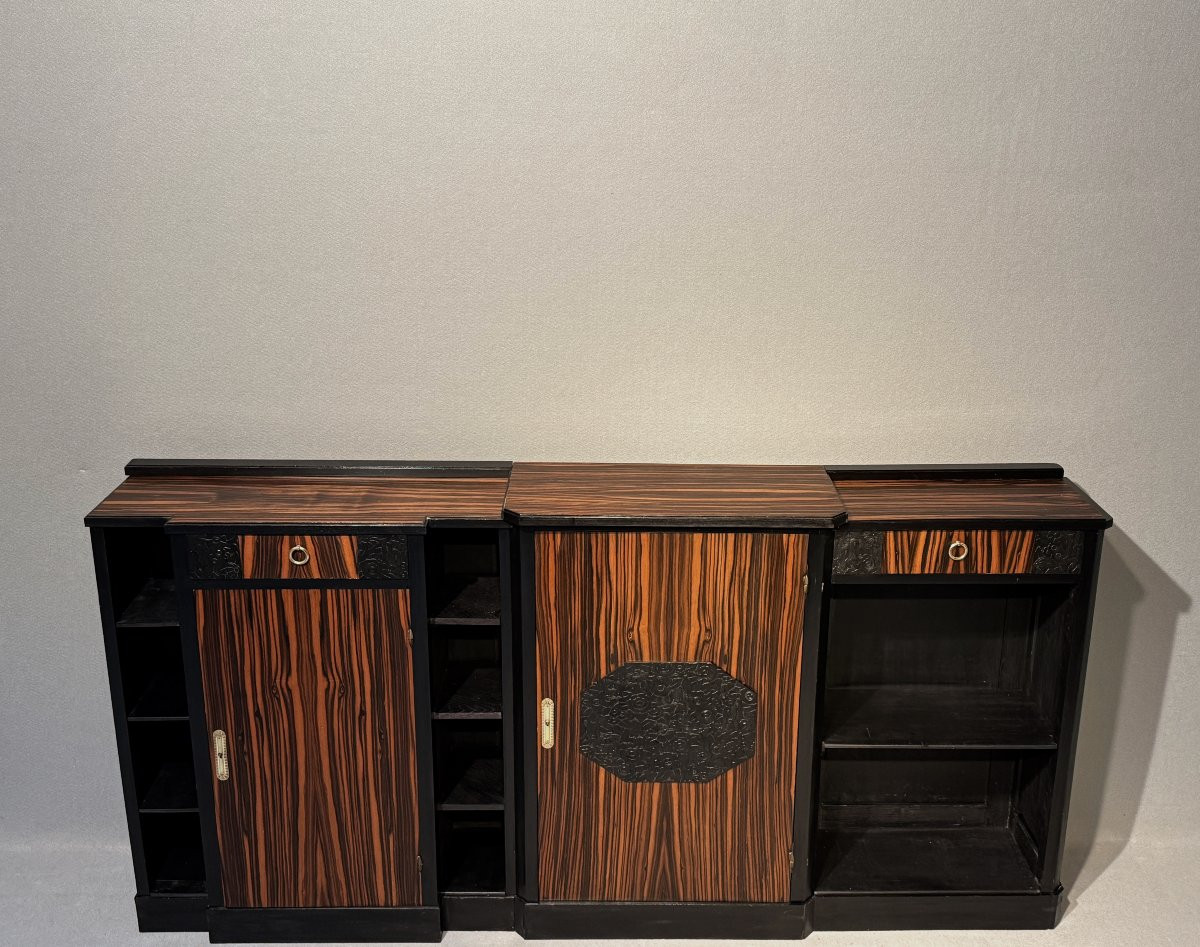 Art Deco Bookcase Signed Monin-photo-3