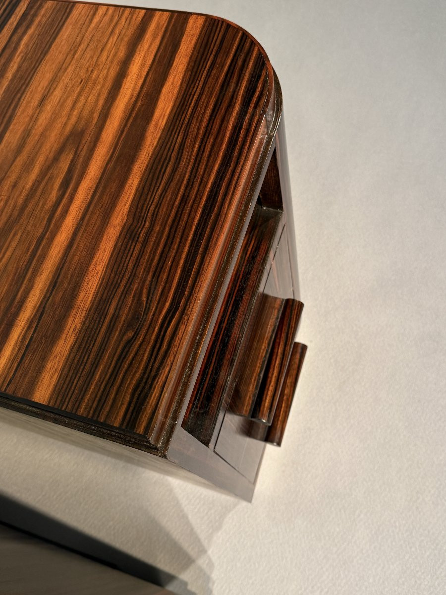 Paire de bouts de canapés ou chevets Art déco ébène de Macassar signée G.Massi-photo-1