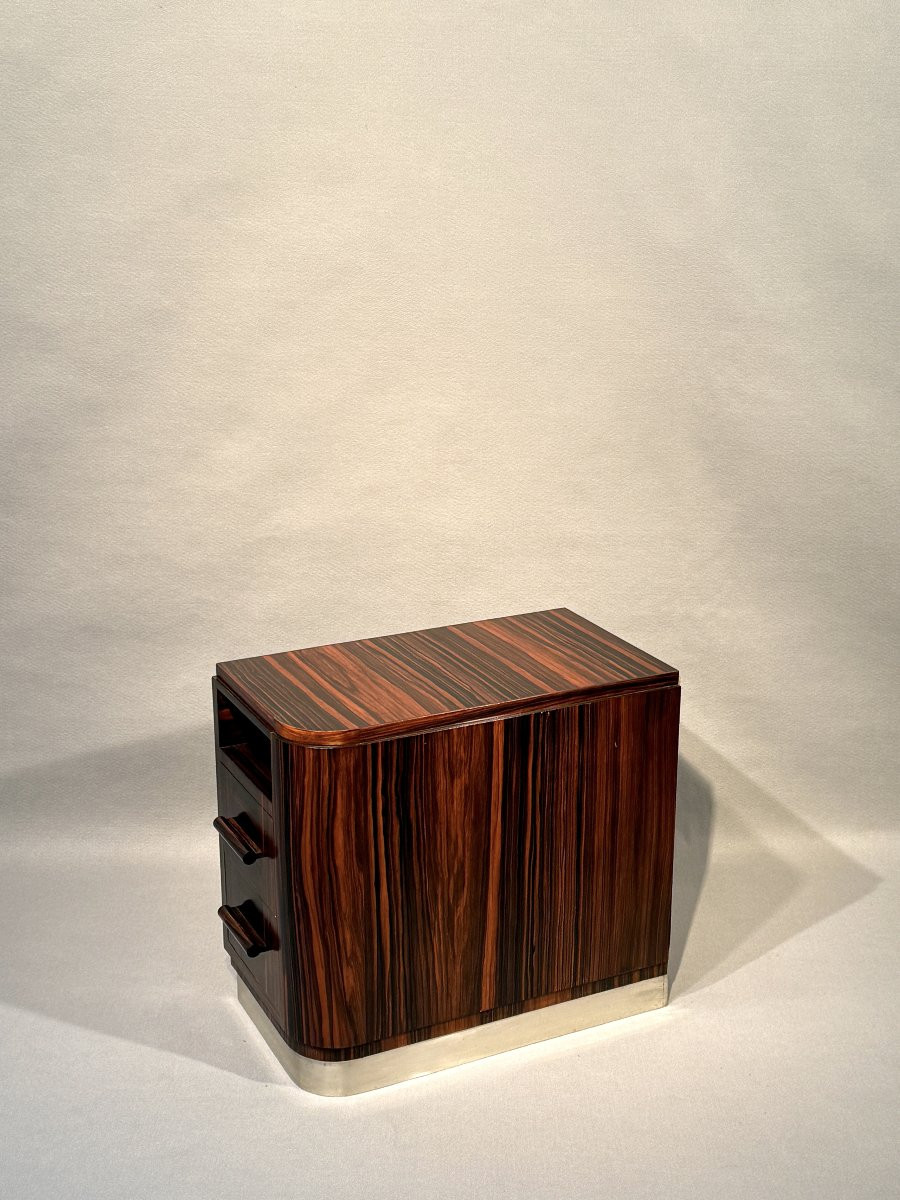 Paire de bouts de canapés ou chevets Art déco ébène de Macassar signée G.Massi-photo-8