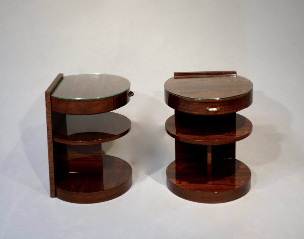 Paire De Table De Chevets Art Déco De Michel Dufet-photo-2