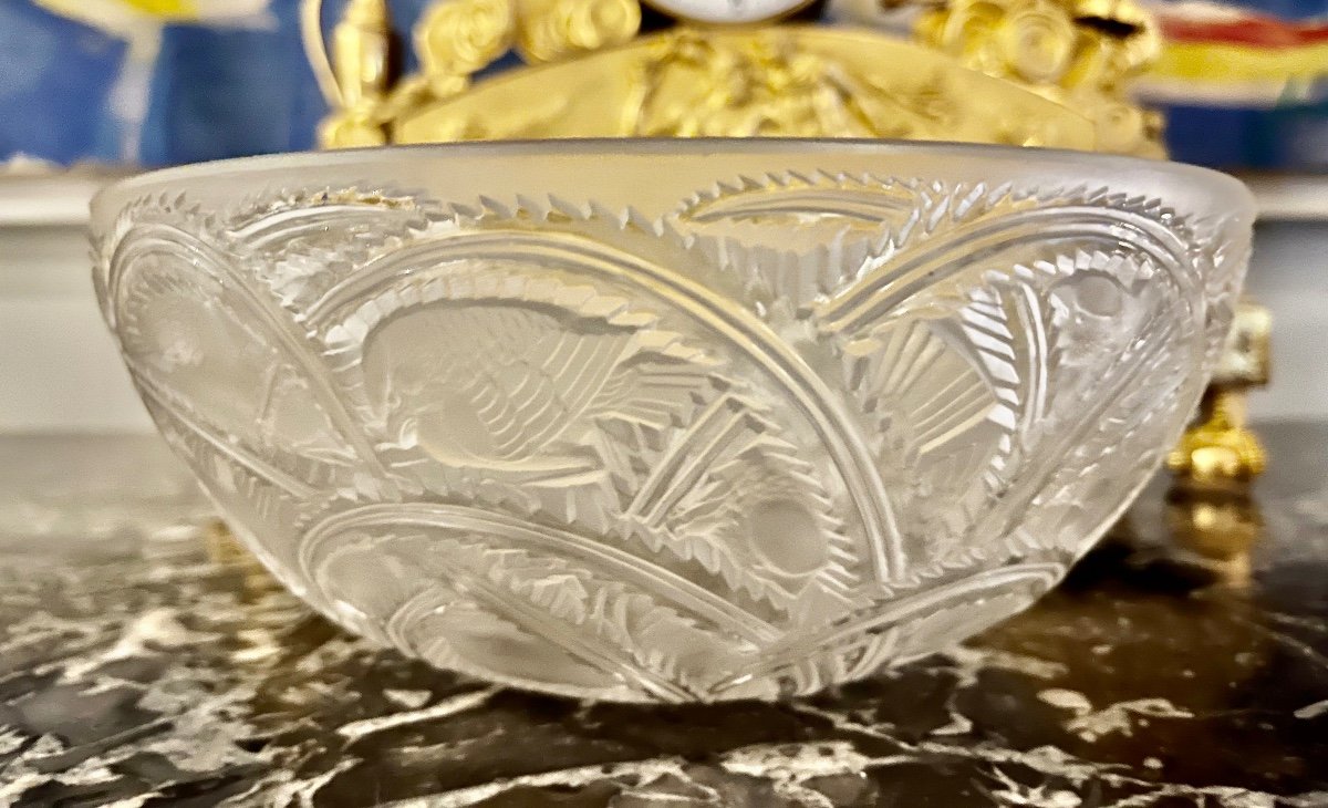 Proantic Lalique Crystal Salad Bowl Model Pinsons