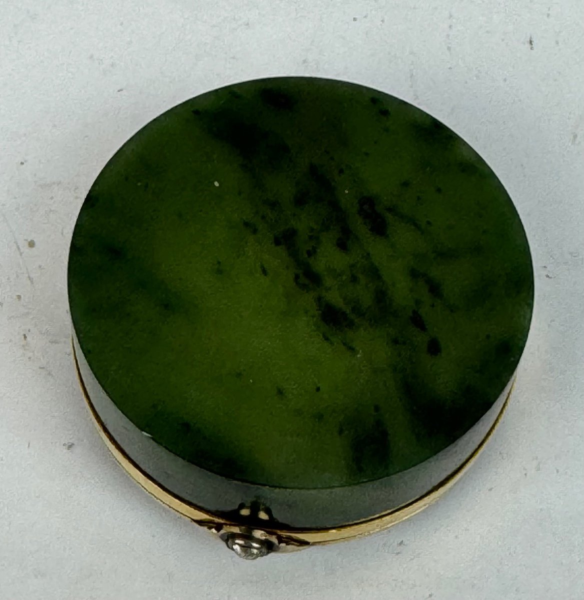  Qualité Museale Boite Or 18 Carats Nephrite Diamants   Qualité Epoque Debut XX S Dlg Fabergé-photo-4