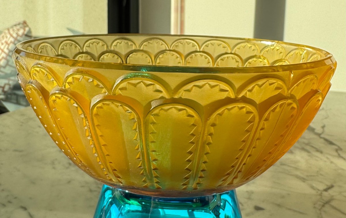 René Lalique Vide Poches Bol Modele Jaffa Couleur Rare Diam: 13cm Tres Bel Etat époque art deco-photo-1