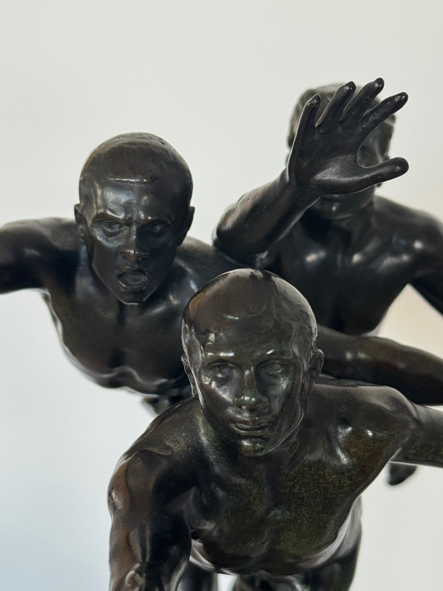 ALFRED BOUCHER  BRONZE  " AU BUT " FONDEUR SIOT  ( VERS 1890)-photo-3