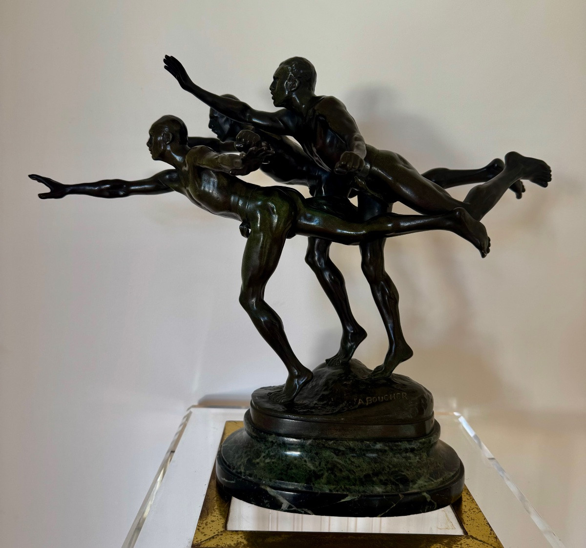 ALFRED BOUCHER  BRONZE  " AU BUT " FONDEUR SIOT  ( VERS 1890)-photo-2