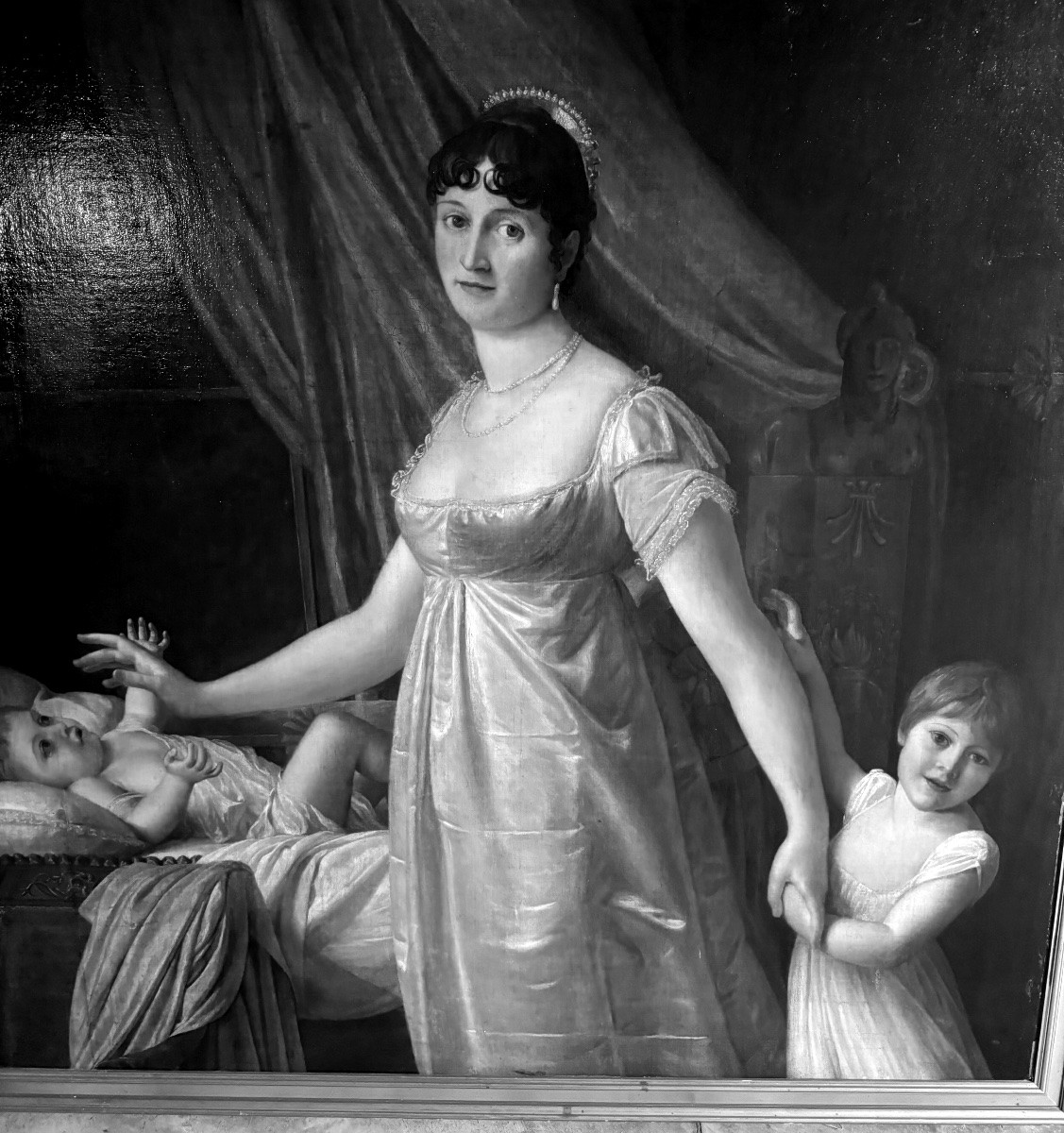  Large Portrait Painting Early 19th Century Empire Period (oil On Canvas) 1m 33 By 1m 28-photo-4
