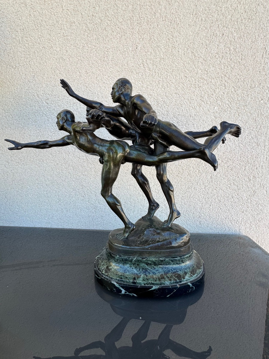 ALFRED BOUCHER BRONZE  AU BUT FONDEUR SIOT EPOQUE FIN XIX SIECLE  ( VERS 1890 )-photo-3