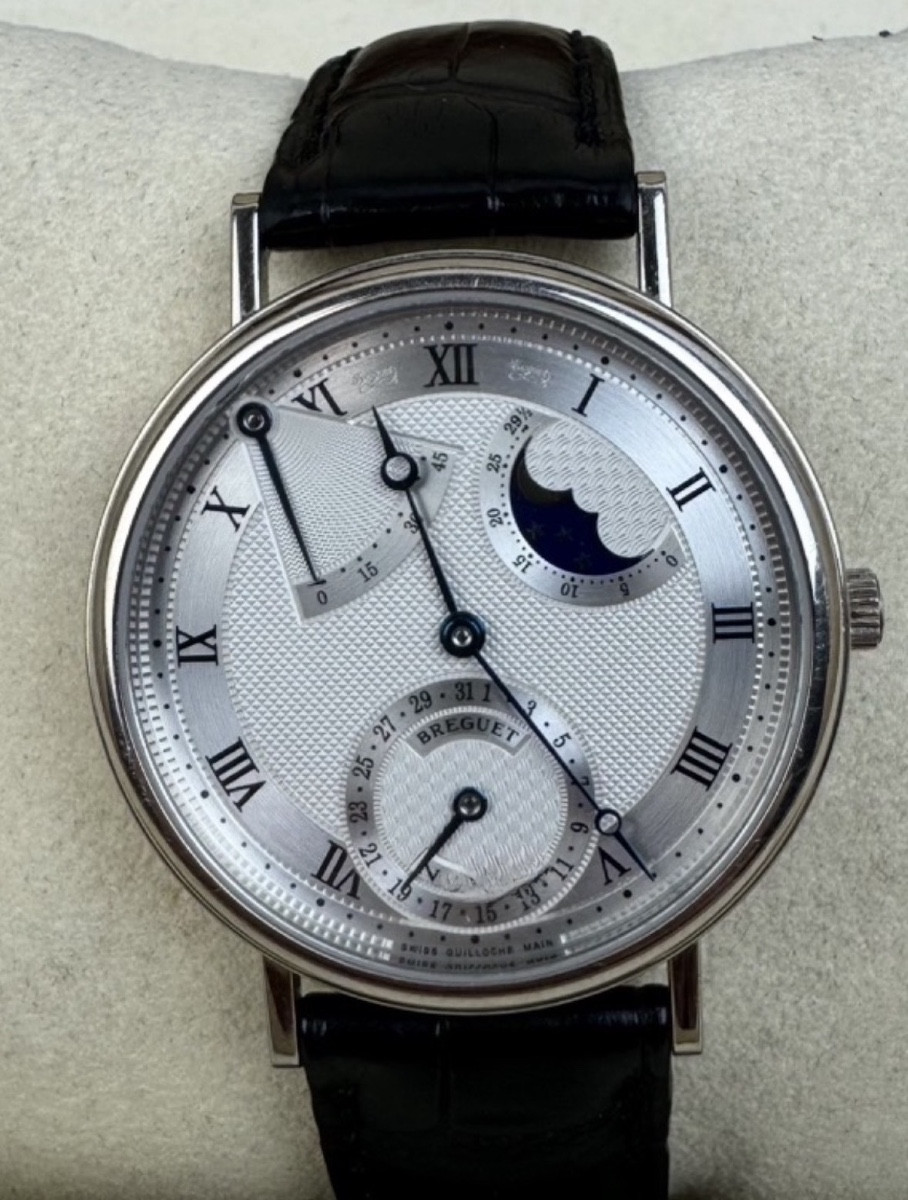 Breguet Classic Men's Watch With Moonphase Power Reserve Ref 3137 White Gold Full Set