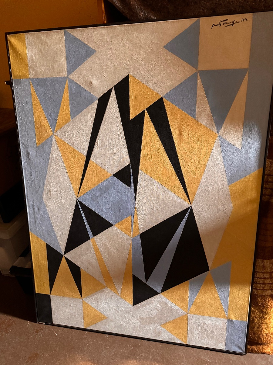 BERTIL ÖHLUND   GRANDE HUILE SUR TOILE   DATÉ 1956-photo-5